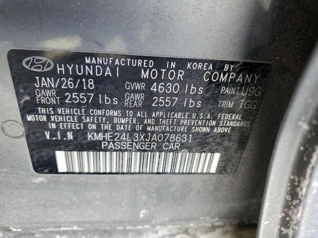 2018 HYUNDAI SONATA HYB KMHE24L3XJA078631