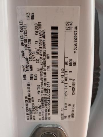 2020 FORD ESCAPE SE - 1FMCU9G62LUC21317