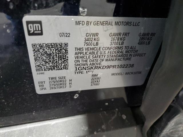 2023 CHEVROLET TAHOE 1GNSKRKD9PR102238