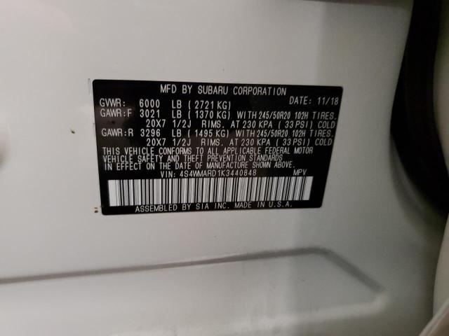 2019 SUBARU ASCENT TOU 4S4WMARD1K3440848