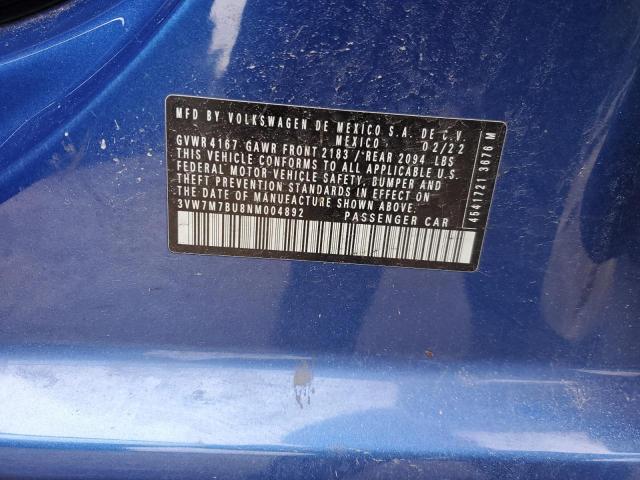 2022 VOLKSWAGEN JETTA SE - 3VW7M7BU8NM004892