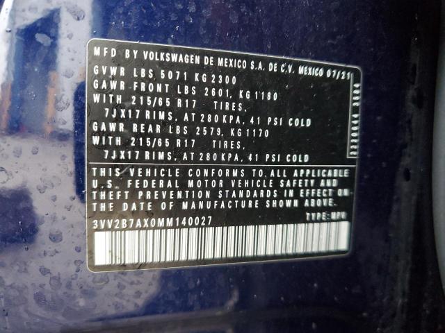 2021 VOLKSWAGEN TIGUAN SE - 3VV2B7AX0MM140027