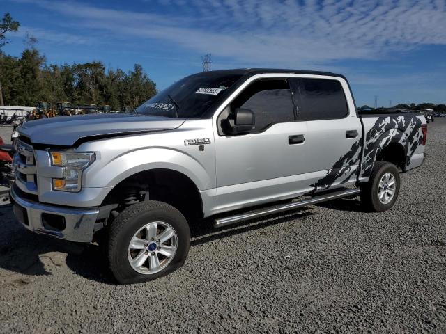 FORD F150 SUPER 2015 silver crew pic gas 1FTEW1C80FKD11405 photo #1