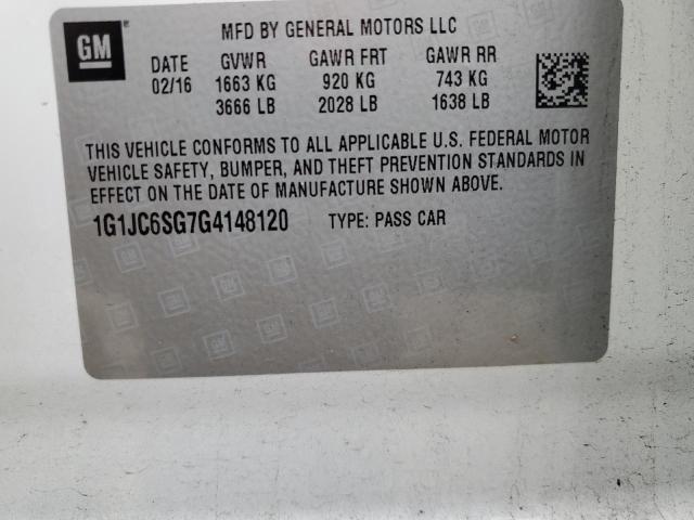 2016 CHEVROLET SONIC LT - 1G1JC6SG7G4148120