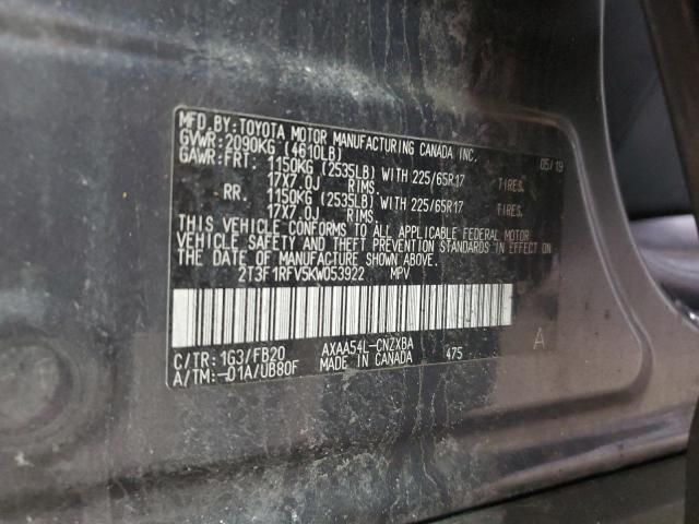 2019 TOYOTA RAV4 LE - 2T3F1RFV5KW053922