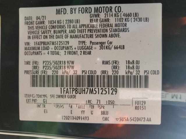 2021 FORD MUSTANG - 1FATP8UH7M5125129
