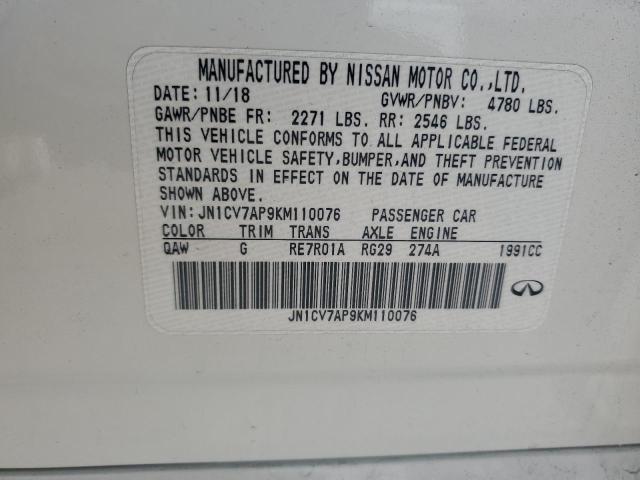 2019 INFINITI Q50 PURE JN1CV7AP9KM110076