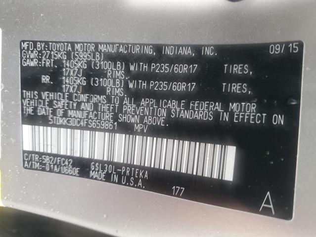 2015 TOYOTA SIENNA LE 5TDKK3DC4FS659861