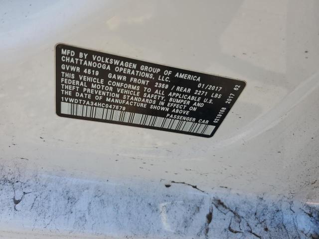 2017 VOLKSWAGEN PASSAT R-L - 1VWDT7A34HC047579