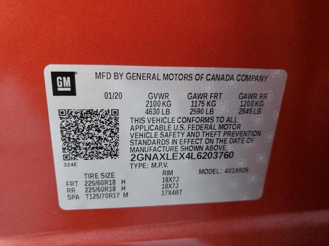 2020 CHEVROLET EQUINOX LT - 2GNAXLEX4L6203760