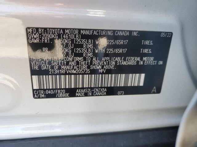 2022 TOYOTA RAV4 LE - 2T3H1RFV4NW205735