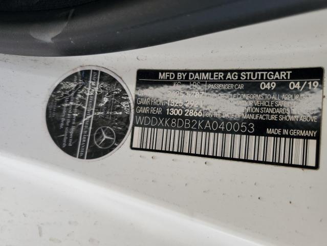 2019 MERCEDES-BENZ S560 WDDXK8DB2KA040053