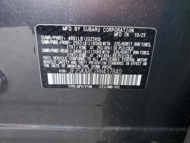 2024 SUBARU FORESTER JF2SKABC2RH437840
