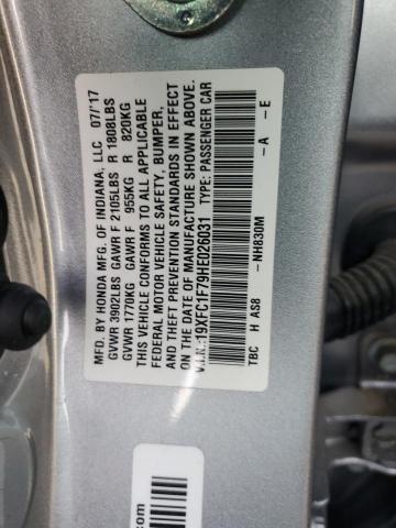 2017 HONDA CIVIC EXL - 19XFC1F79HE026031