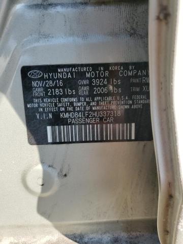 2017 HYUNDAI ELANTRA SE - KMHD84LF2HU337318