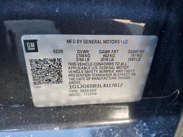 2020 CHEVROLET SONIC 1G1JG6SB1L4117612