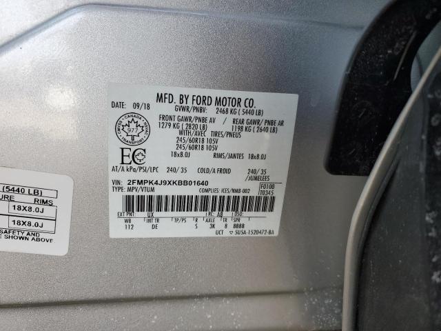 2019 FORD EDGE SEL - 2FMPK4J9XKBB01640