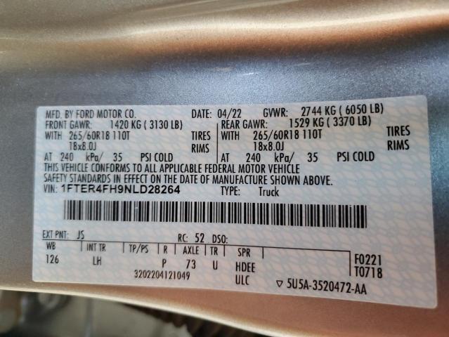 2022 FORD RANGER XL - 1FTER4FH9NLD28264