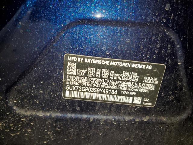 2025 BMW X3 M50 5UX73GP03S9Y49184