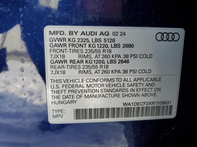 2024 AUDI Q3 PREMIUM - WA1DECF3XR1109931