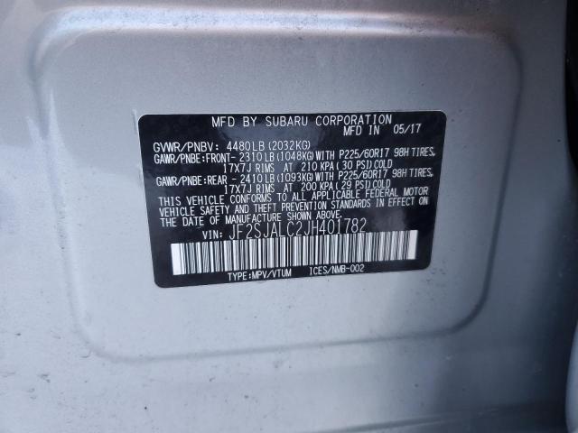 2018 SUBARU FORESTER 2 JF2SJALC2JH401782