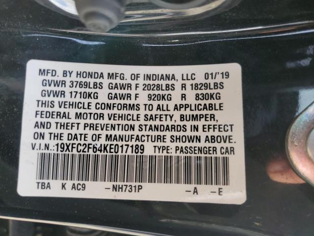 2019 HONDA CIVIC LX - 19XFC2F64KE017189