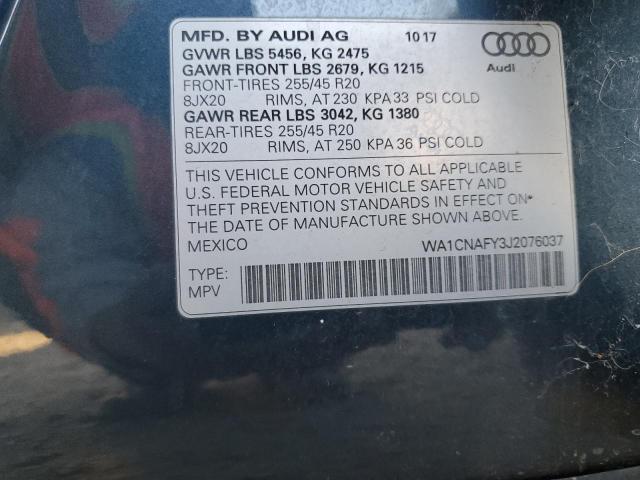 2018 AUDI Q5 PRESTIG WA1CNAFY3J2076037