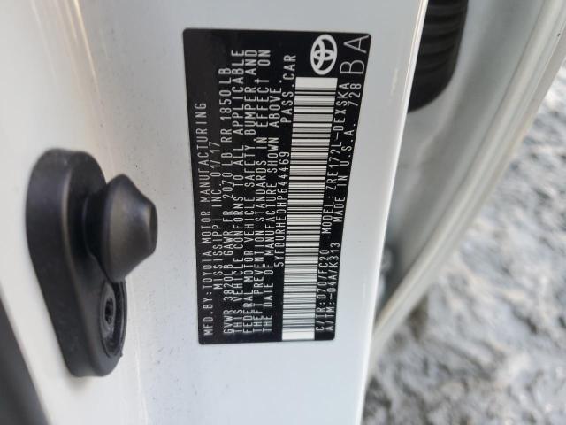 2017 TOYOTA COROLLA L 5YFBURHE0HP644469