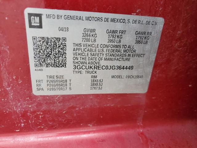 2018 CHEVROLET SILVERADO - 3GCUKREC0JG364449