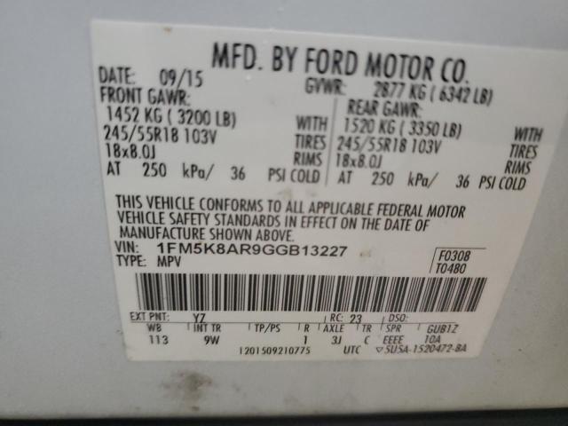 2016 FORD EXPLORER P - 1FM5K8AR9GGB13227