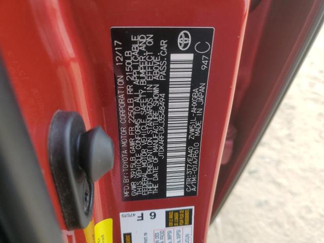 2018 TOYOTA PRIUS JTDKARFUXJ3548494
