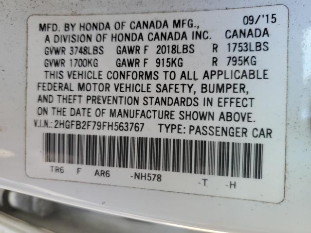 2015 HONDA CIVIC SE 2HGFB2F79FH563767