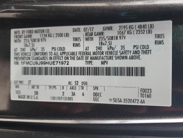2017 FORD ESCAPE TIT - 1FMCU9J99HUE71972