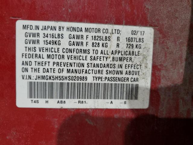 2017 HONDA FIT LX - JHMGK5H55HS020989