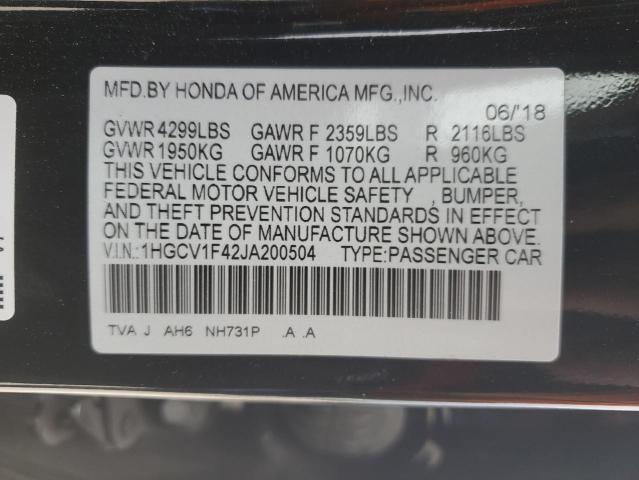 2018 HONDA ACCORD EX 1HGCV1F42JA200504
