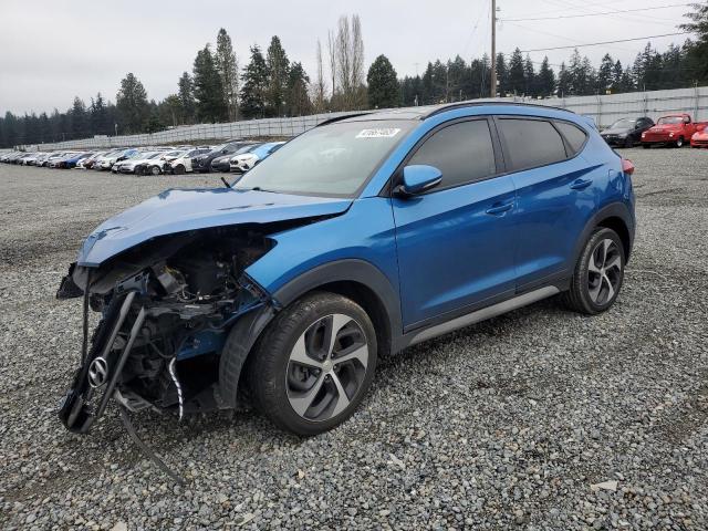 HYUNDAI TUCSON VAL 2018 blue  gas KM8J33A22JU817666 photo #1