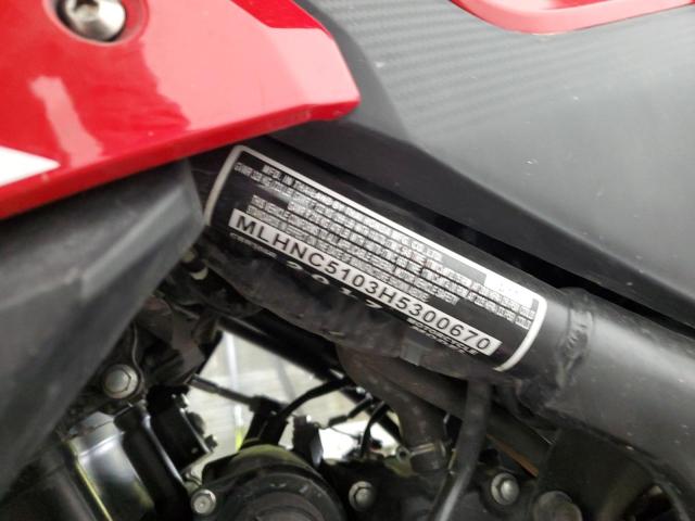 2017 HONDA CBR300 R MLHNC5103H5300670
