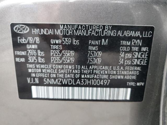 2018 HYUNDAI SANTA FE S - 5NMZWDLA3JH100497