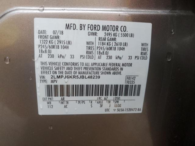 2018 LINCOLN MKX SELECT 2LMPJ6KR5JBL48239