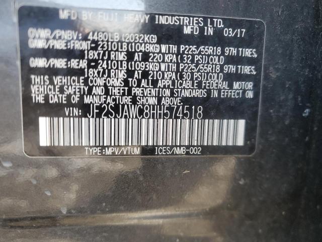 2017 SUBARU FORESTER 2 - JF2SJAWC8HH574518