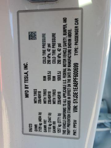 2023 TESLA MODEL 3 - 5YJ3E1EA8PF600699