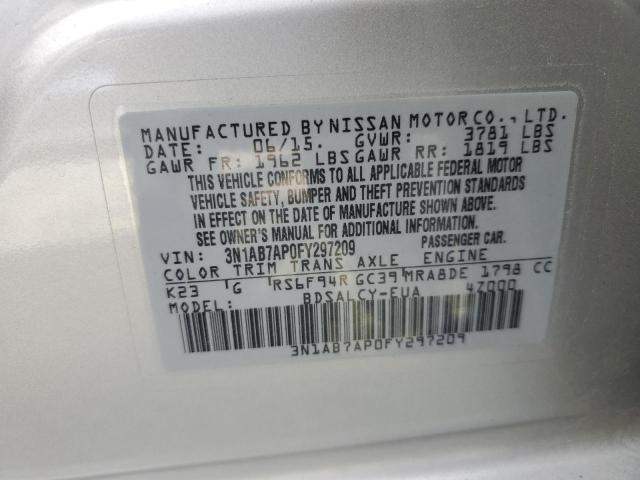 2015 NISSAN SENTRA S 3N1AB7AP0FY297209