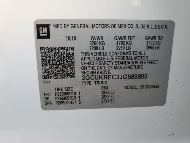 2018 CHEVROLET SILVERADO 3GCUKREC3JG589805