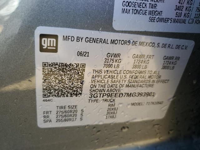 2021 GMC SIERRA K15 - 3GTP9EED7MG393901