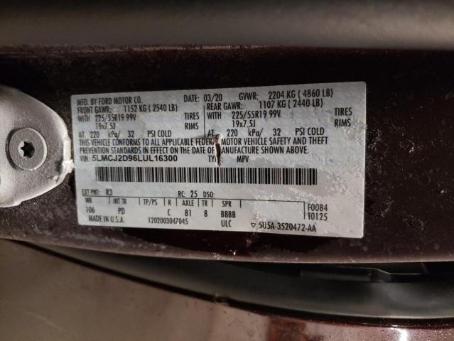 2020 LINCOLN CORSAIR RE - 5LMCJ2D96LUL16300