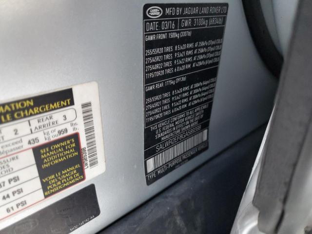 2016 LAND ROVER RANGE ROVE - SALWR2EF8GA589398