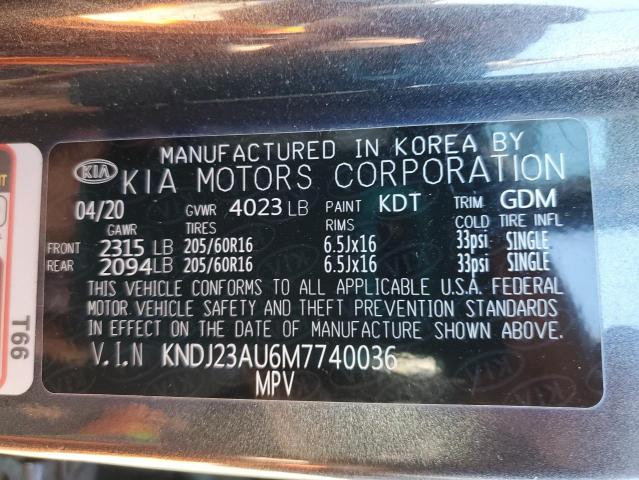 2021 KIA SOUL LX KNDJ23AU6M7740036