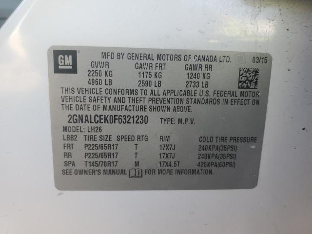 2015 CHEVROLET EQUINOX LT - 2GNALCEK0F6321230