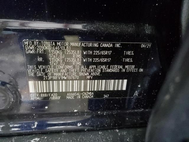 2021 TOYOTA RAV4 XLE - 2T3P1RFV1MW197670