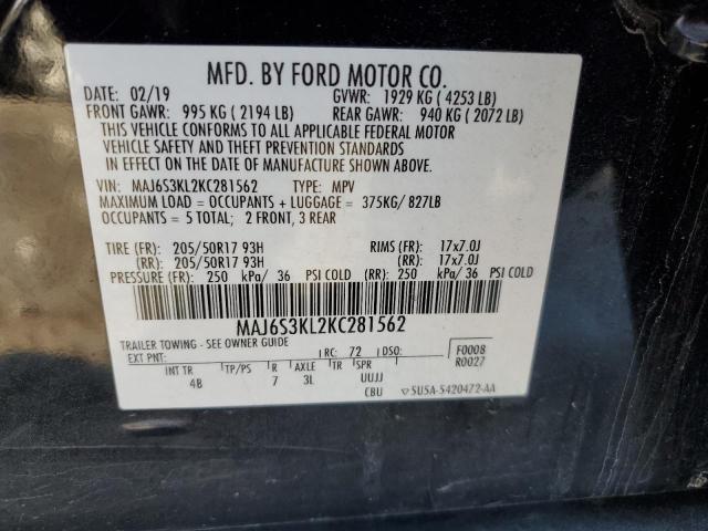2019 FORD ECOSPORT T - MAJ6S3KL2KC281562